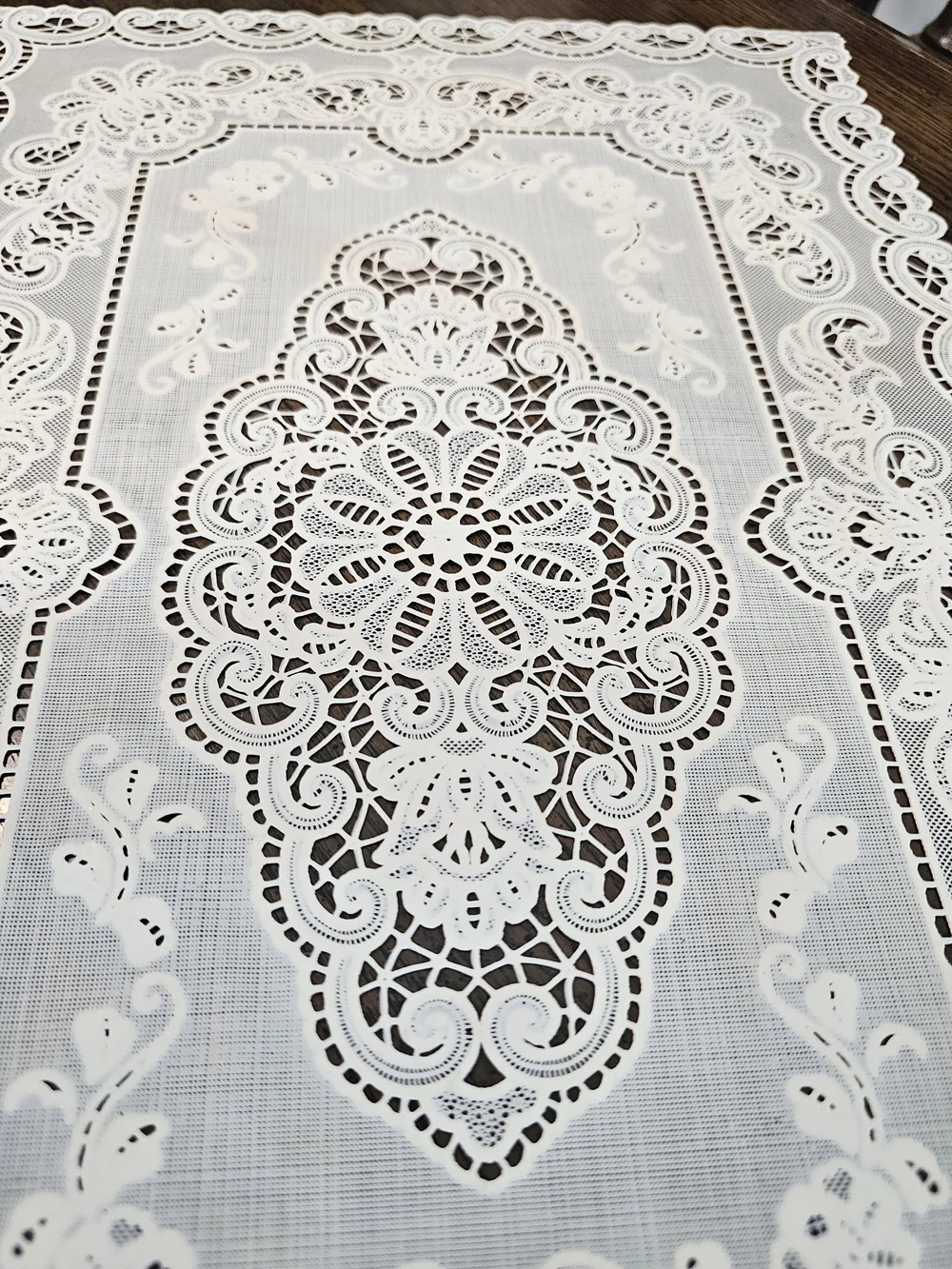 Vintage Gold & Cream Vinyl Placemats Baroque Medallion Two Tone - Set of 10